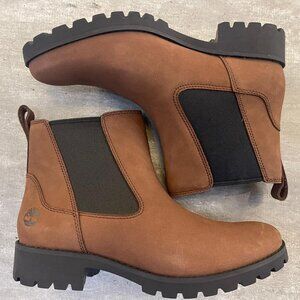 TIMBERLAND WOMEN'S ELLENDALE MID CHELSEA BOOT MEDIUM BROWN NUBUCK A4418-EM5